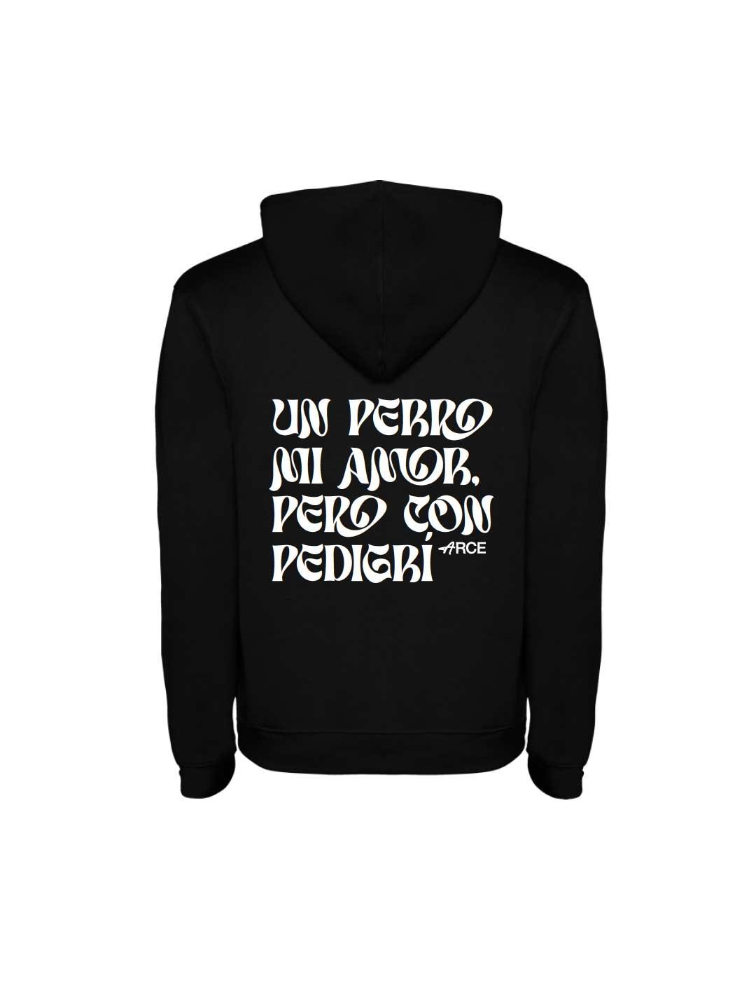Sudadera unisex negra con capucha Un Perro Mi Amor | Arce Perro Viejo