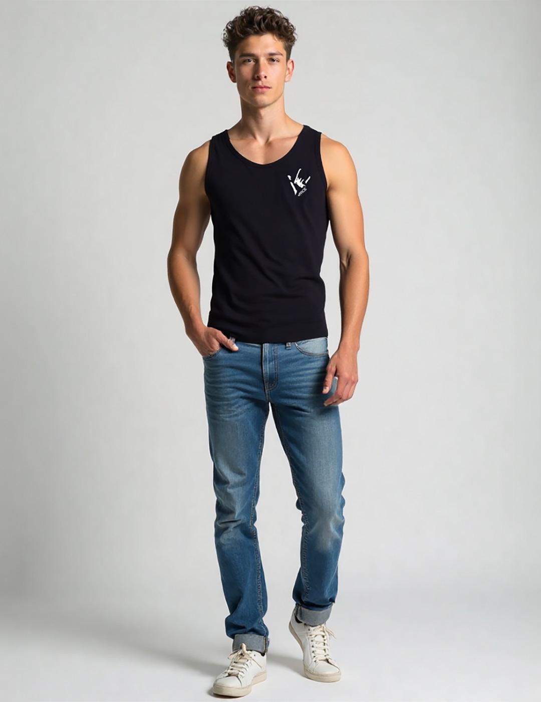 Camiseta negra de tirantes Galiza Manda | Arce Perro Viejo